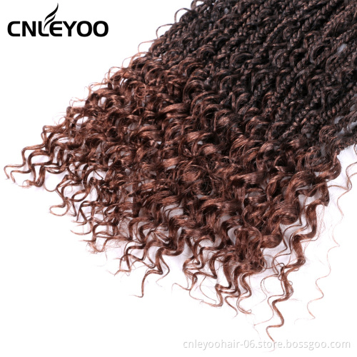 Factory 18" River Box Braids Bohemian Crochet Hair (12 Roots/piece) Curly End Crochet Box Braiding Hair Extension for Women